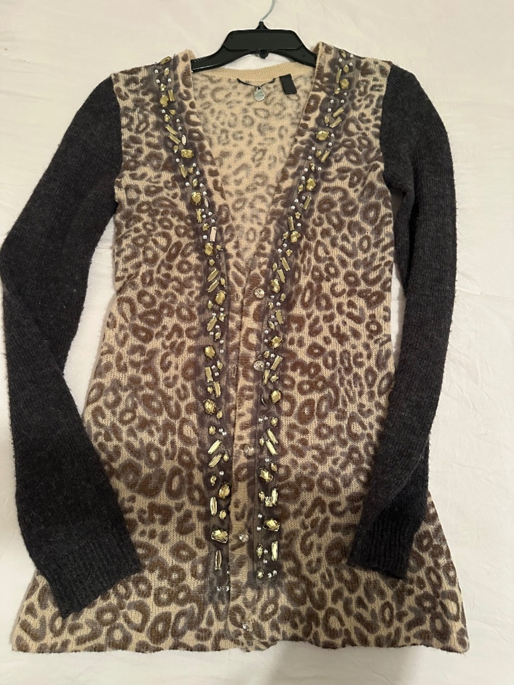 BKE Sweater Cardigan Leopard with jewels.